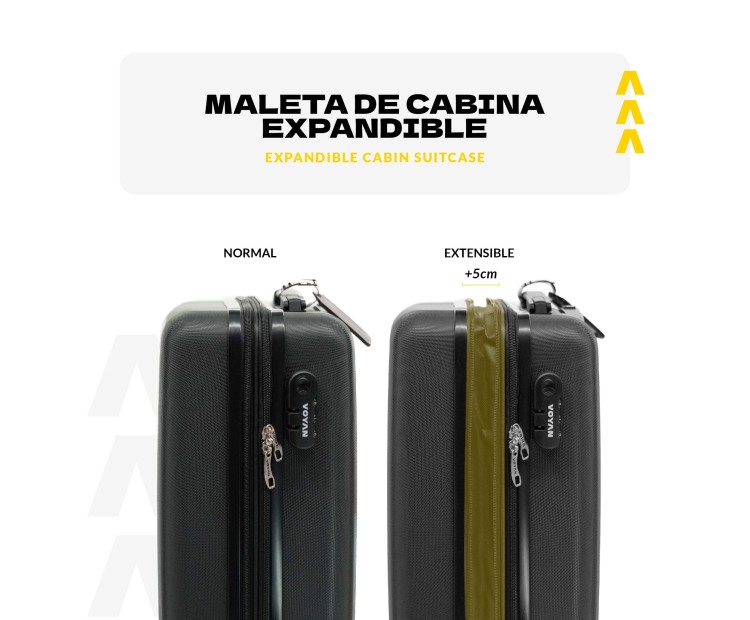Maleta de Cabina Voyan SDR Verde | Ligera y Expandible +5 cm