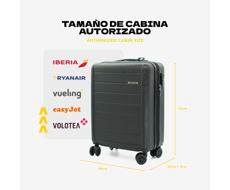 Maleta de Cabina Voyan SDR Granate | Ligera y Expandible +5 cm