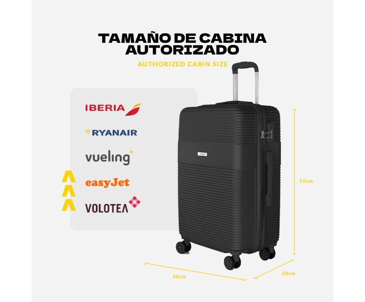 Maleta de Cabina Voyan BIO Negro | Ligera y Resistente