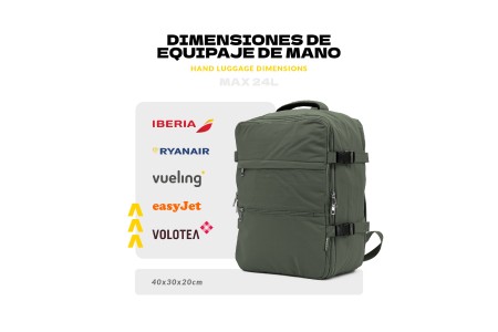 Mochila Voyan TRN Beige | Apta Cabina, Ligera y Compacta 2