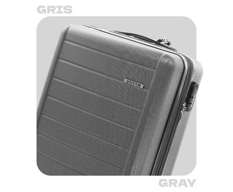 Maleta de Cabina Voyan SDR Gris | Ligera y Expandible +5 cm