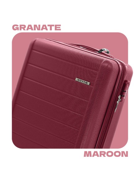 Maleta de Cabina Voyan SDR Granate | Ligera y Expandible +5 cm