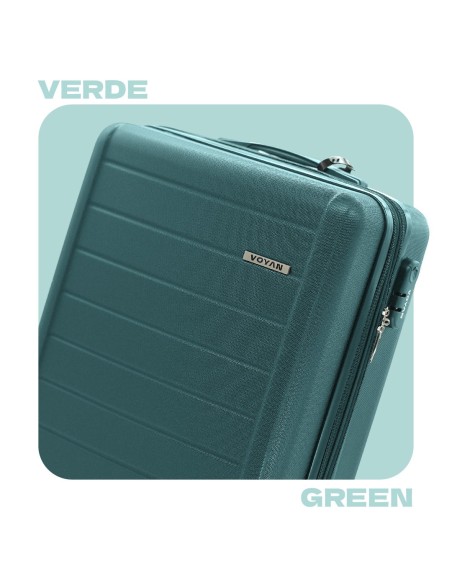 Maleta de Cabina Voyan SDR Verde | Ligera y Expandible +5 cm