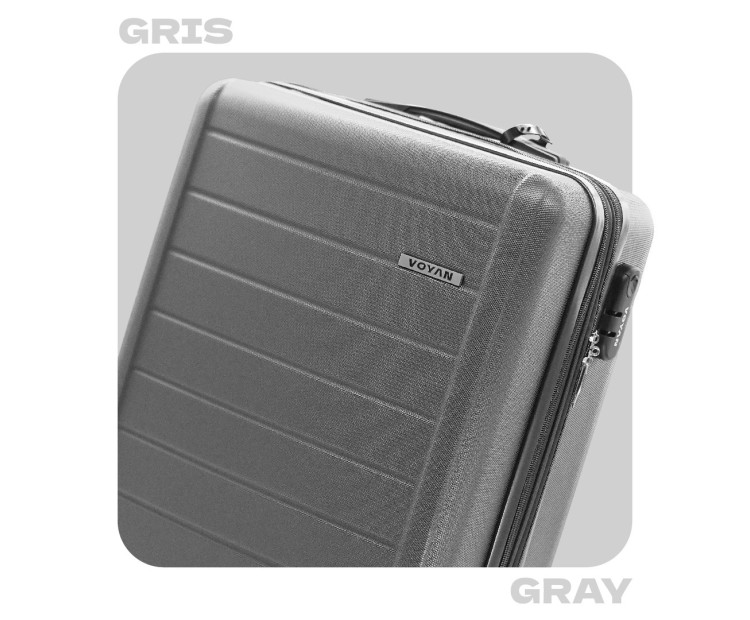 Juego de Maletas + Neceser Voyan SDR Gris | Ligeras y Expandibles