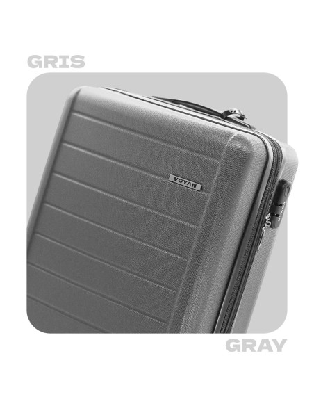 Juego de Maletas + Neceser Voyan SDR Gris | Ligeras y Expandibles