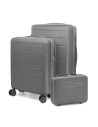 Juego de Maletas + Neceser Voyan SDR Gris | Ligeras y Expandibles