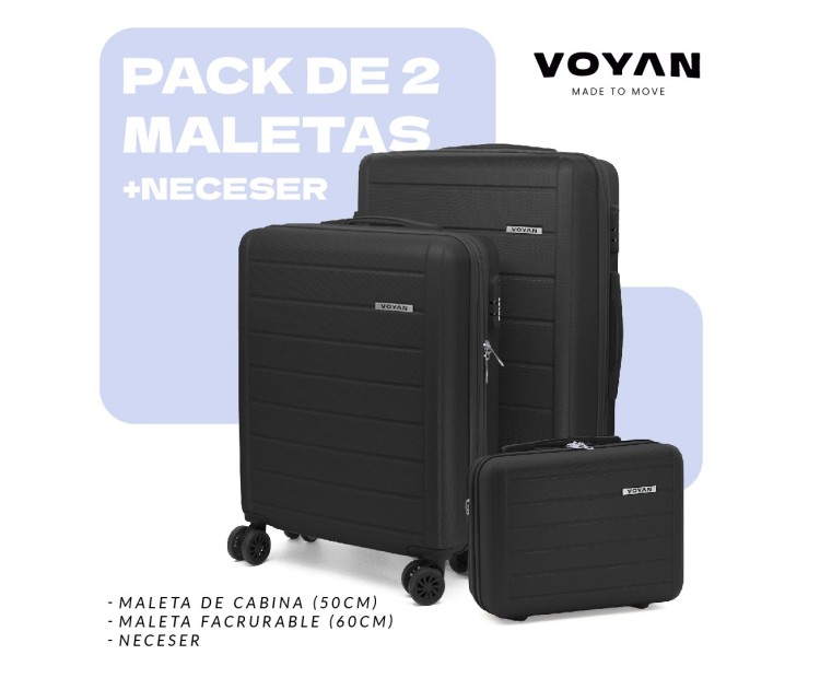 Juego de Maletas + Neceser Voyan SDR Azul | Ligeras y Expandibles