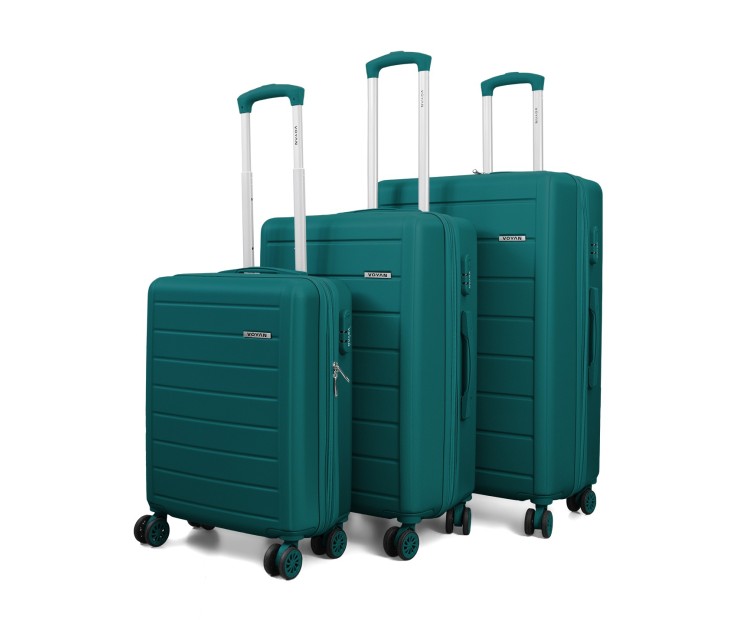 Juego de tres Maletas Voyan SDR Verde | Rígidas, Ligeras y Expandibles