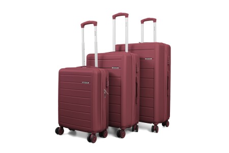 Juego de tres Maletas Voyan SDR Granate | Rígidas, Ligeras y Expandibles