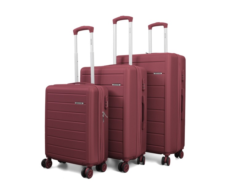 Juego de tres Maletas Voyan SDR Granate | Rígidas, Ligeras y Expandibles