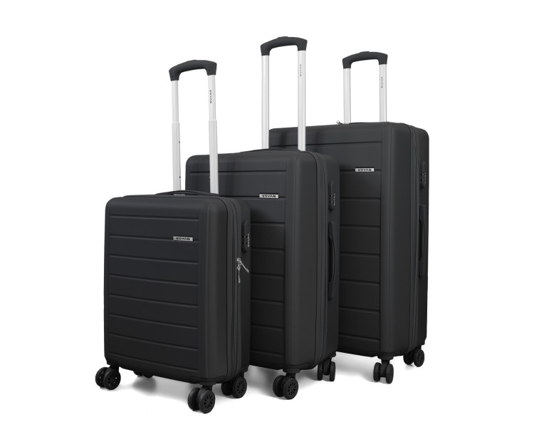 Juego de tres Maletas Voyan SDR Negro | Rígidas, Ligeras y Expandibles