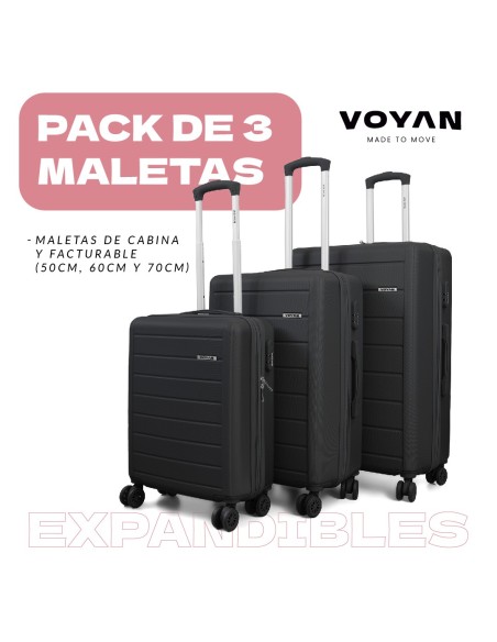 Juego de tres Maletas Voyan SDR Azul | Rígidas, Ligeras y Expandibles