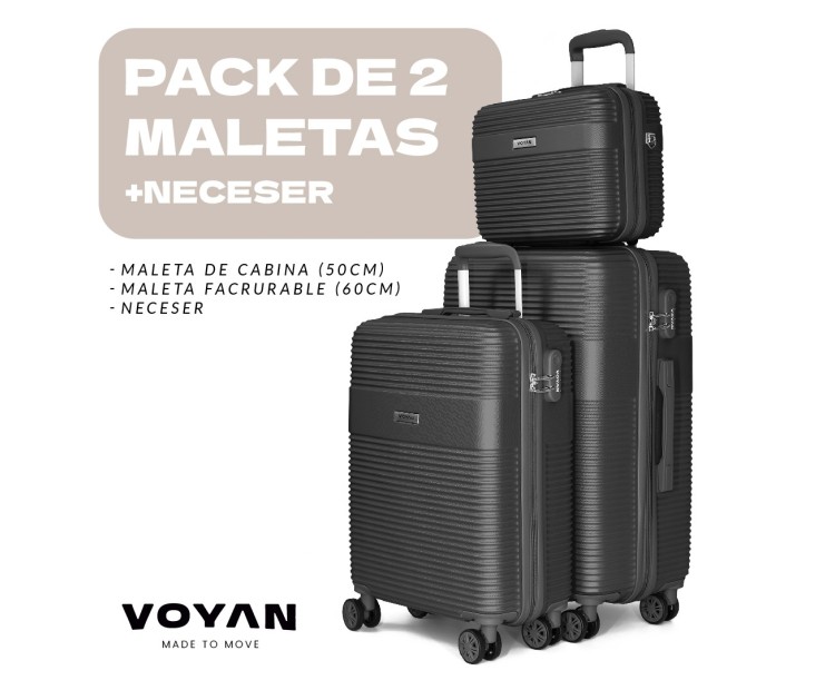 Juego de Maletas + Neceser Voyan BIO Oro | Ligeras y Rígidas
