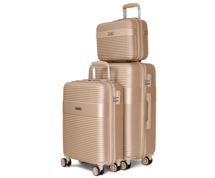 Juego de Maletas + Neceser Voyan BIO Oro | Ligeras y Rígidas