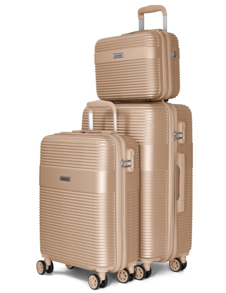 Juego de Maletas + Neceser Voyan BIO Oro | Ligeras y Rígidas