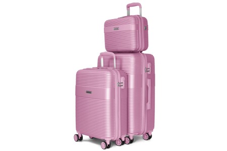 Juego de Maletas + Neceser Voyan BIO Rosa | Ligeras y Rígidas