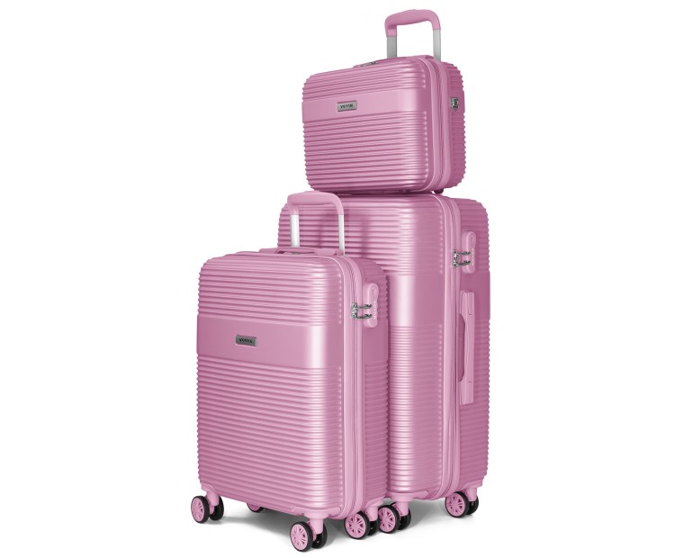 Juego de Maletas + Neceser Voyan BIO Rosa | Ligeras y Rígidas