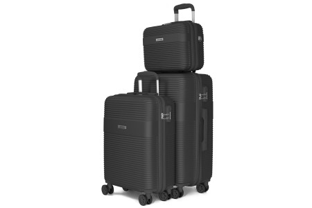 Juego de Maletas + Neceser Voyan BIO Negro | Ligeras y Rígidas