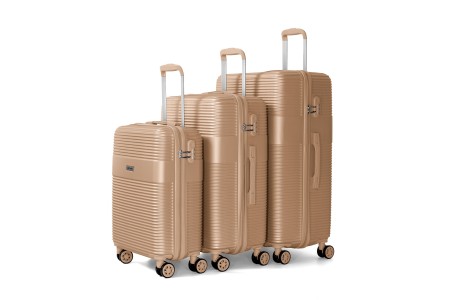 Juego de tres Maletas Voyan BIO Oro | Rígidas y Ligeras