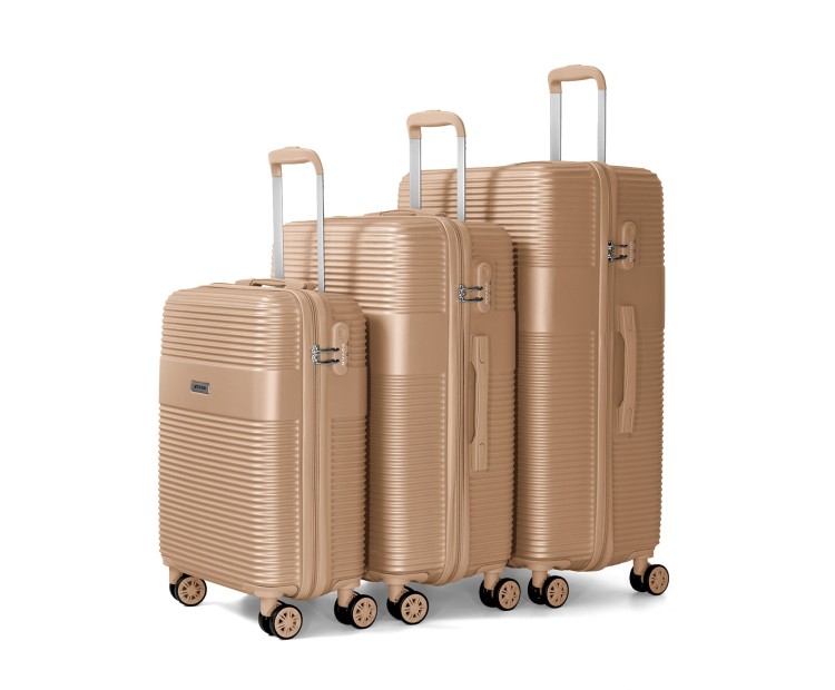 Juego de tres Maletas Voyan BIO Oro | Rígidas y Ligeras