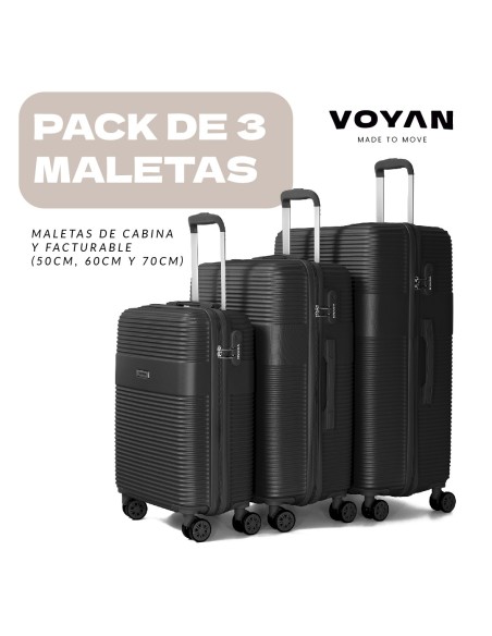 Juego de tres Maletas Voyan BIO Rosa | Rígidas y Ligeras