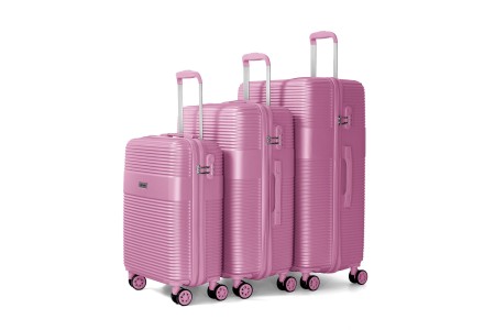 Juego de tres Maletas Voyan BIO Rosa | Rígidas y Ligeras