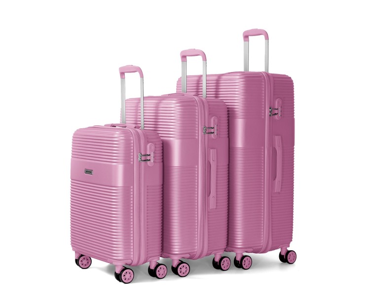 Juego de tres Maletas Voyan BIO Rosa | Rígidas y Ligeras
