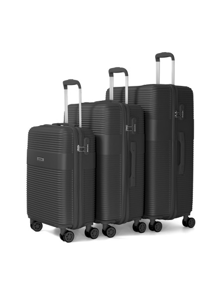 Juego de tres Maletas Voyan BIO Negro | Rígidas y Ligeras