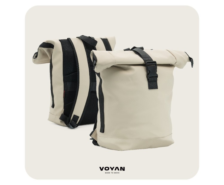 Mochila Voyan TUN Naranja | PVC Engomado y Enrollable