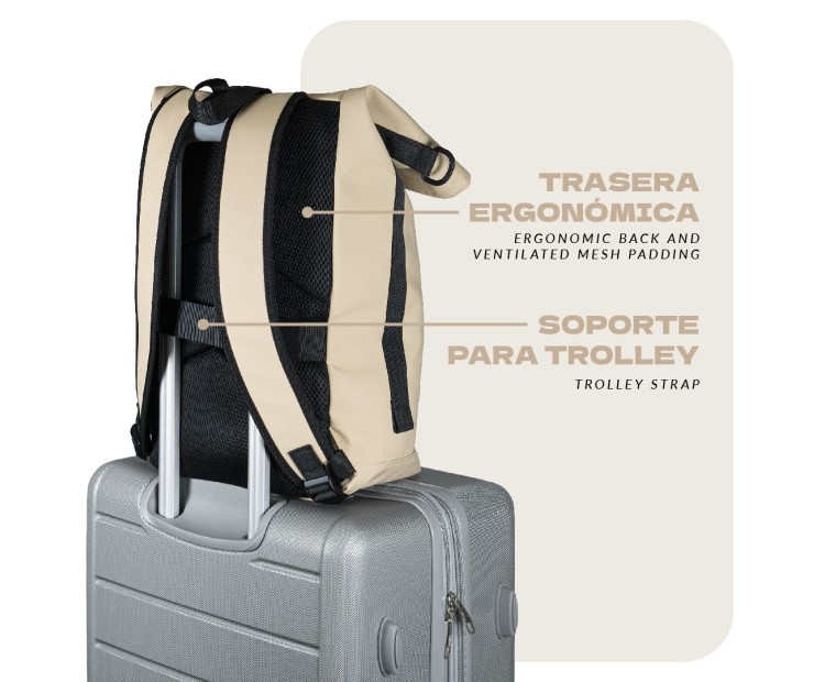 Mochila Voyan TUN Naranja | PVC Engomado y Enrollable