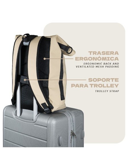 Mochila Voyan TUN Naranja | PVC Engomado y Enrollable