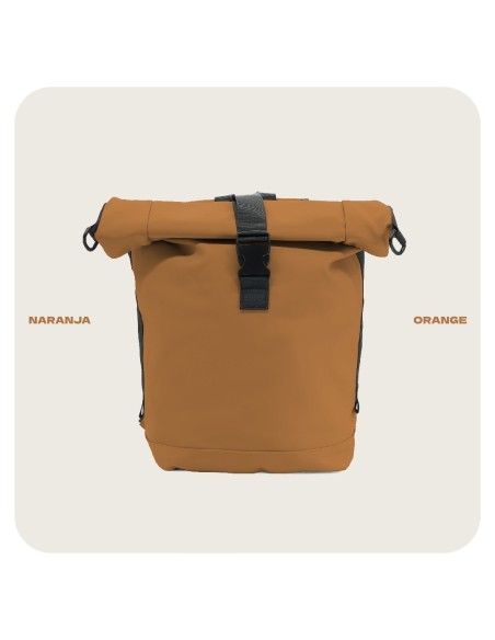 Mochila Voyan TUN Naranja | PVC Engomado y Enrollable