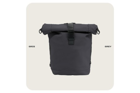 Mochila Voyan TUN Gris | PVC Engomado y Enrollable 2