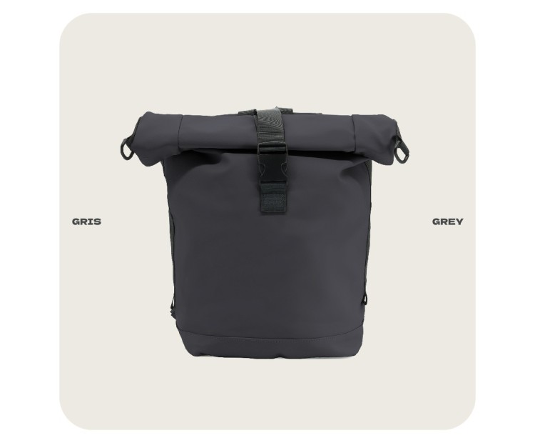 Mochila Voyan TUN Gris | PVC Engomado y Enrollable