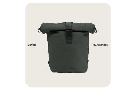 Mochila Voyan TUN Verde | PVC Engomado y Enrollable 2