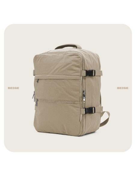 Mochila Voyan TRN Beige | Apta Cabina, Ligera y Compacta