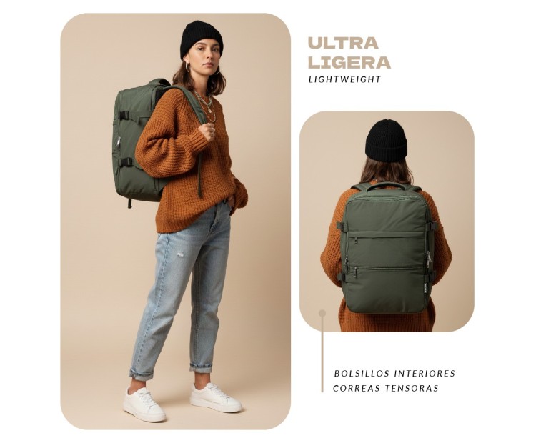 Mochila Voyan TRN Lila | Apta Cabina, Ligera y Compacta