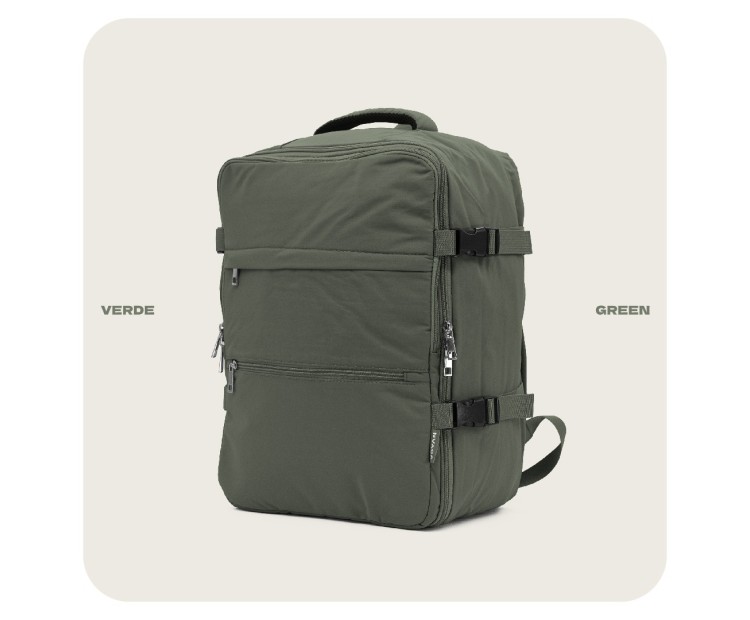 Mochila Voyan TRN Verde | Apta Cabina, Ligera y Compacta
