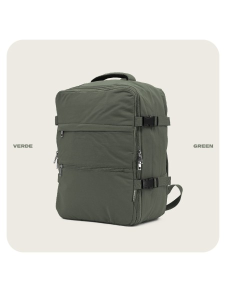 Mochila Voyan TRN Verde | Apta Cabina, Ligera y Compacta