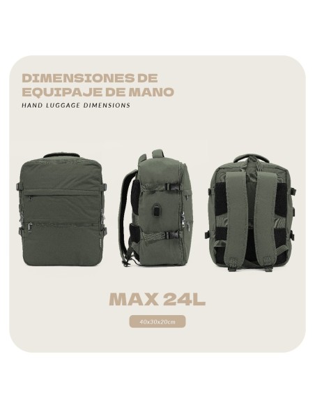 Mochila Voyan TRN Verde | Apta Cabina, Ligera y Compacta