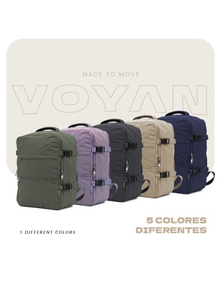 Mochila Voyan TRN Gris | Apta Cabina, Ligera y Compacta